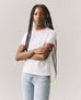 Women's Ringer Tee - White/ Pink Mauve